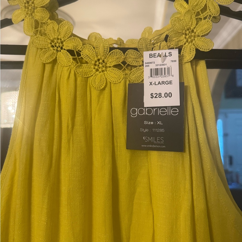 Gabrielle Yellow Dress with Floral Neckline